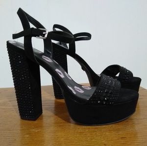 Black jewelled Juicy Couture Heels Size 10
